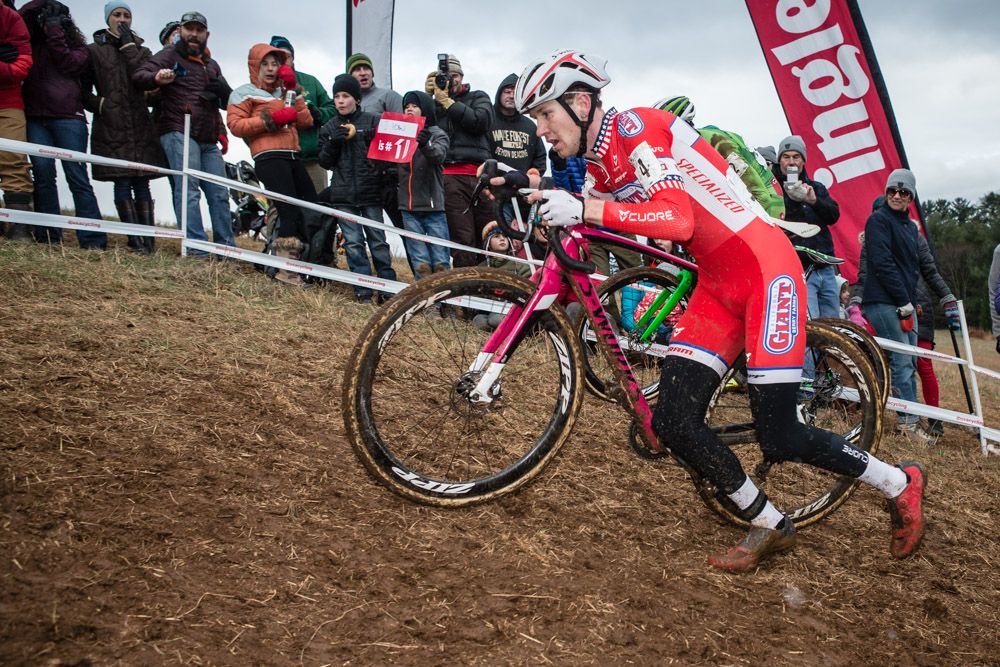 Logan Owen (Cal Giant) fights his way up todays steep climb
