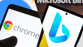 Chrome and Bing on a phone