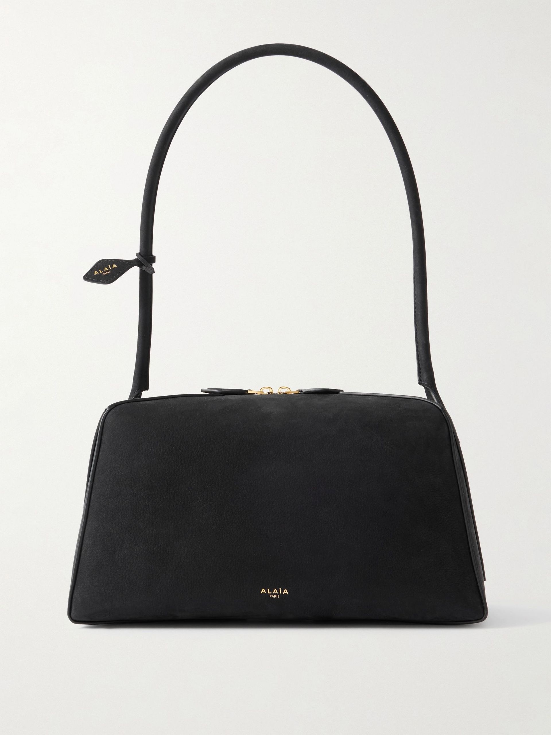 Alaïa, Le Bulldog Medium Nubuck Shoulder Bag in Black