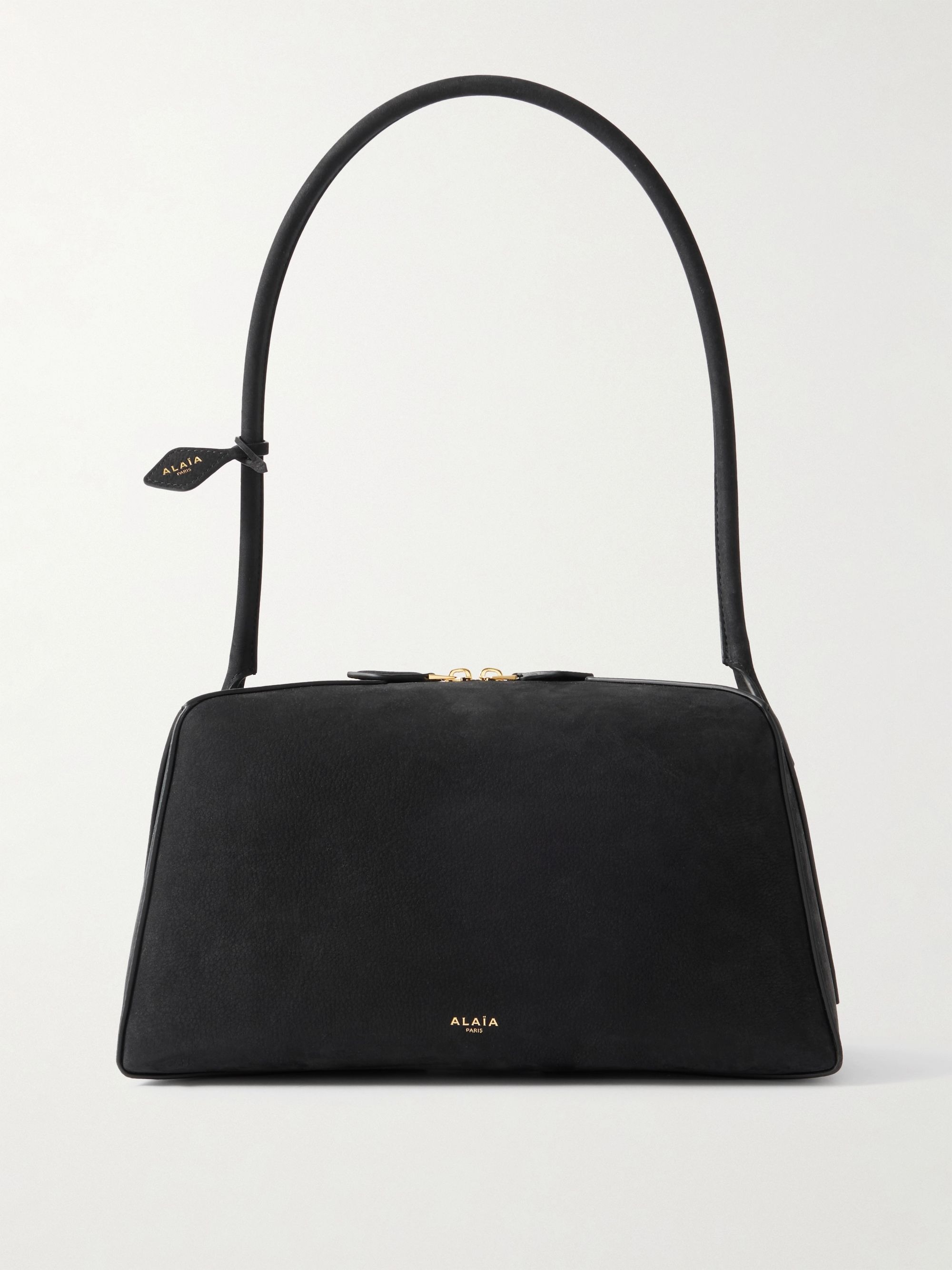 Ala&amp;iuml;a, Le Bulldog Medium Nubuck Shoulder Bag in Black