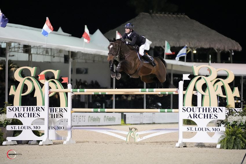 Darragh Kenny riding Volnay du Boisdeville to victory at Week One of WEF