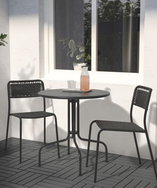 Five outdoor IKEA furniture pieces, rattan dining set