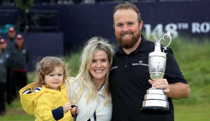 Lowry with his family and the Claret Jug