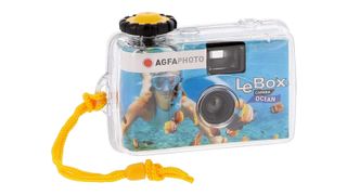 AgfaPhoto LeBox Ocean 400 camera on white background