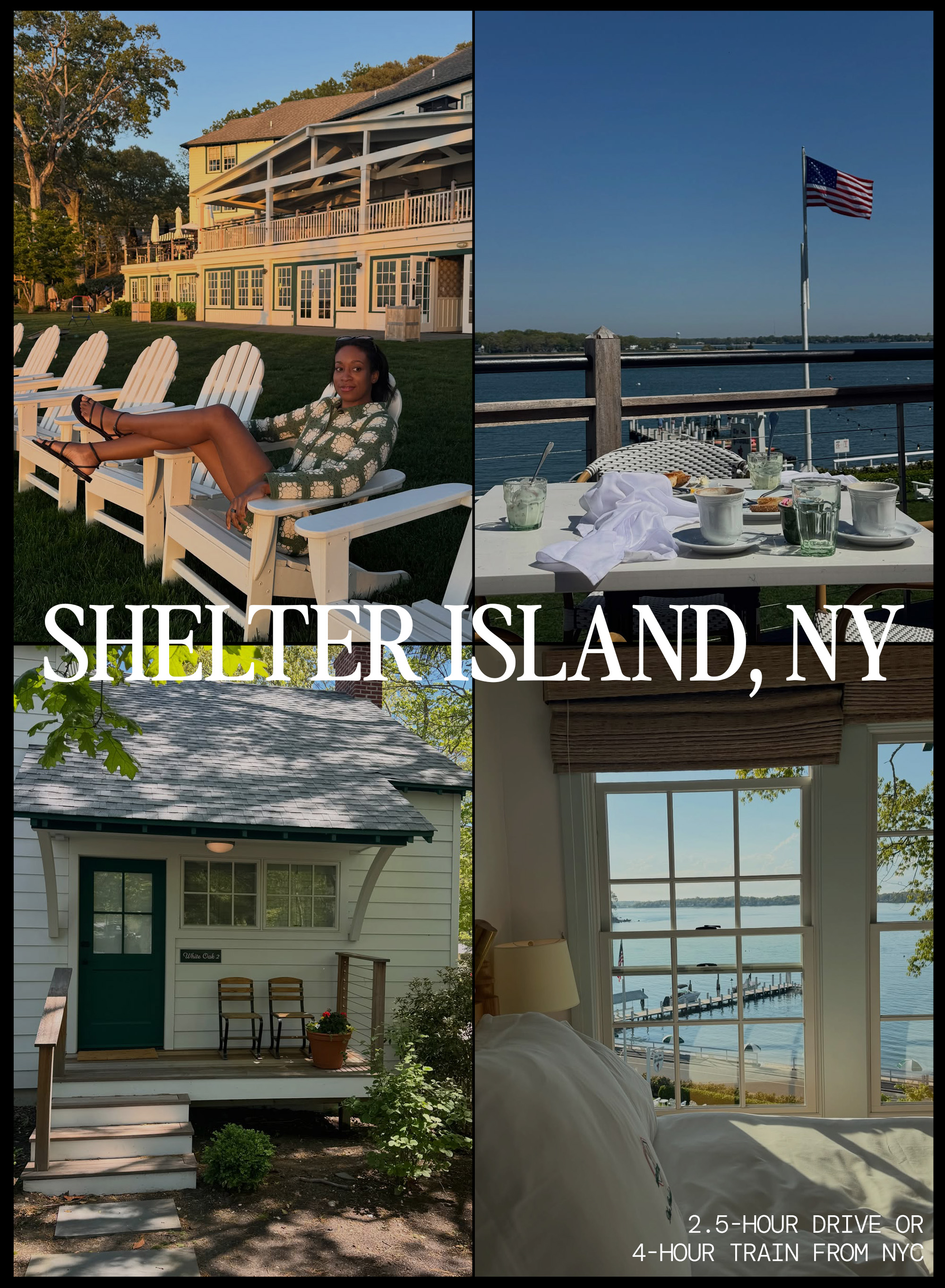 a collage of influencer and hotel imagery featuring the stylish weekend trips from NYC and L.A.