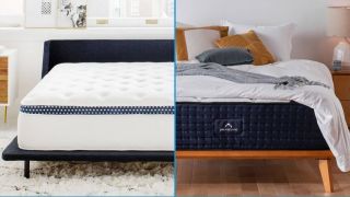 Pillow top vs Euro top mattresses image shows the WinkBed Mattress on the left and the DreamCloud Hybrid mattress on the right