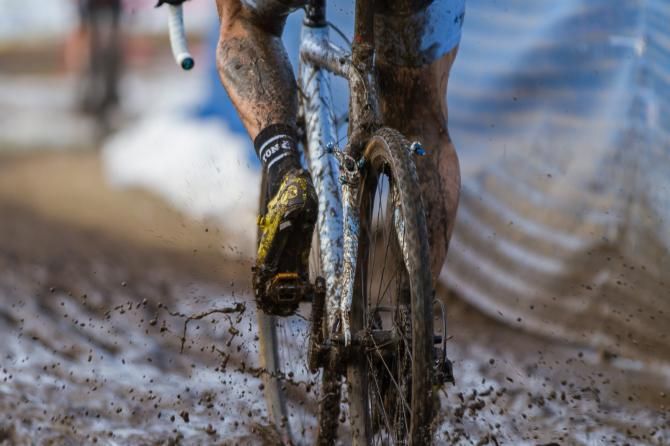 Mud and slush covered nearly the entire course today