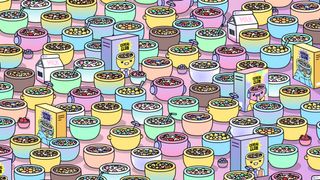 Illustrations of cereal bowls for the Cereal Club NFT collection