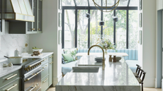 Kitchen with marble island