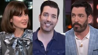 Zooey Deschanel on Jimmy Kimmel Live; Jonathan Scott on Property Brothers; Drew Scott on The Kelly Clarkson Show