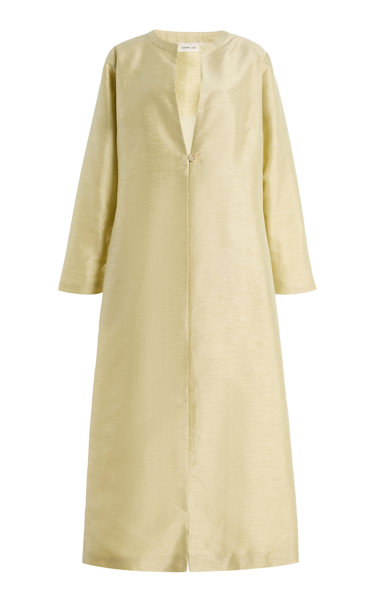 Dupioni Collarless Coat