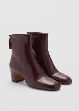 Zipped Leather Ankle Boots - Women | Mango United Kingdom