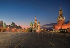 The Kremlin, Saint Basil's Cathedral, and Red Square, Moscow.