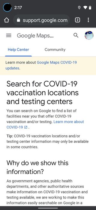 Google Maps Vaccine 3
