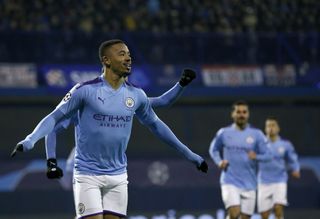 Gabriel Jesus, front left, again led the line in the absence of Sergio Aguero