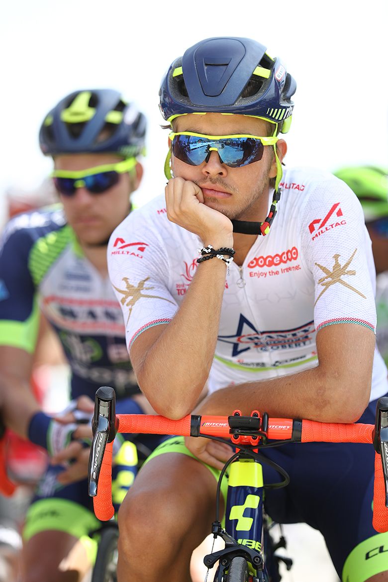 Xandro Meurisse (Wanty-Groupe Gobert) waits for the off on stage 4 of the Tour of Oman.