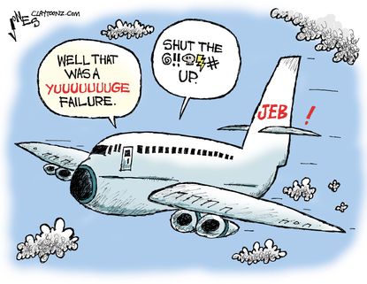 Political cartoon U.S. 2016 Jeb Bush Trump
