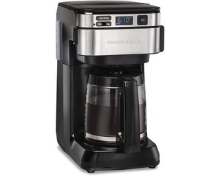 Hamilton Beach 12 Cup Programmable Drip Coffee Maker with 3 Brew Options,  Glass Carafe, Auto Pause and Pour, Black with Stainless Accents (46299)