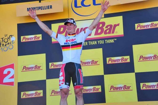 Andre Greipel (Lotto Belisol) claimed the 5th Tour stage win of his career in Montpellier.