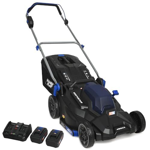 Cordless Lawn Mower Kit with 2 x 4Ah Batteries & Fast Charger