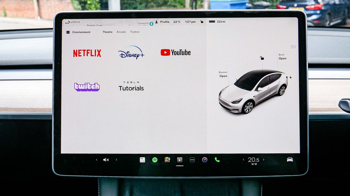 Tesla Model Y infotainment display