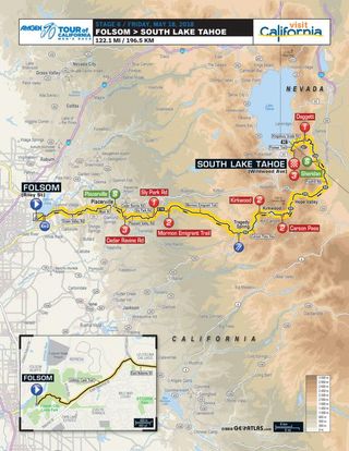 Stage 6 of the 2018 Tour of California from Folsom to South Lake Tahoe