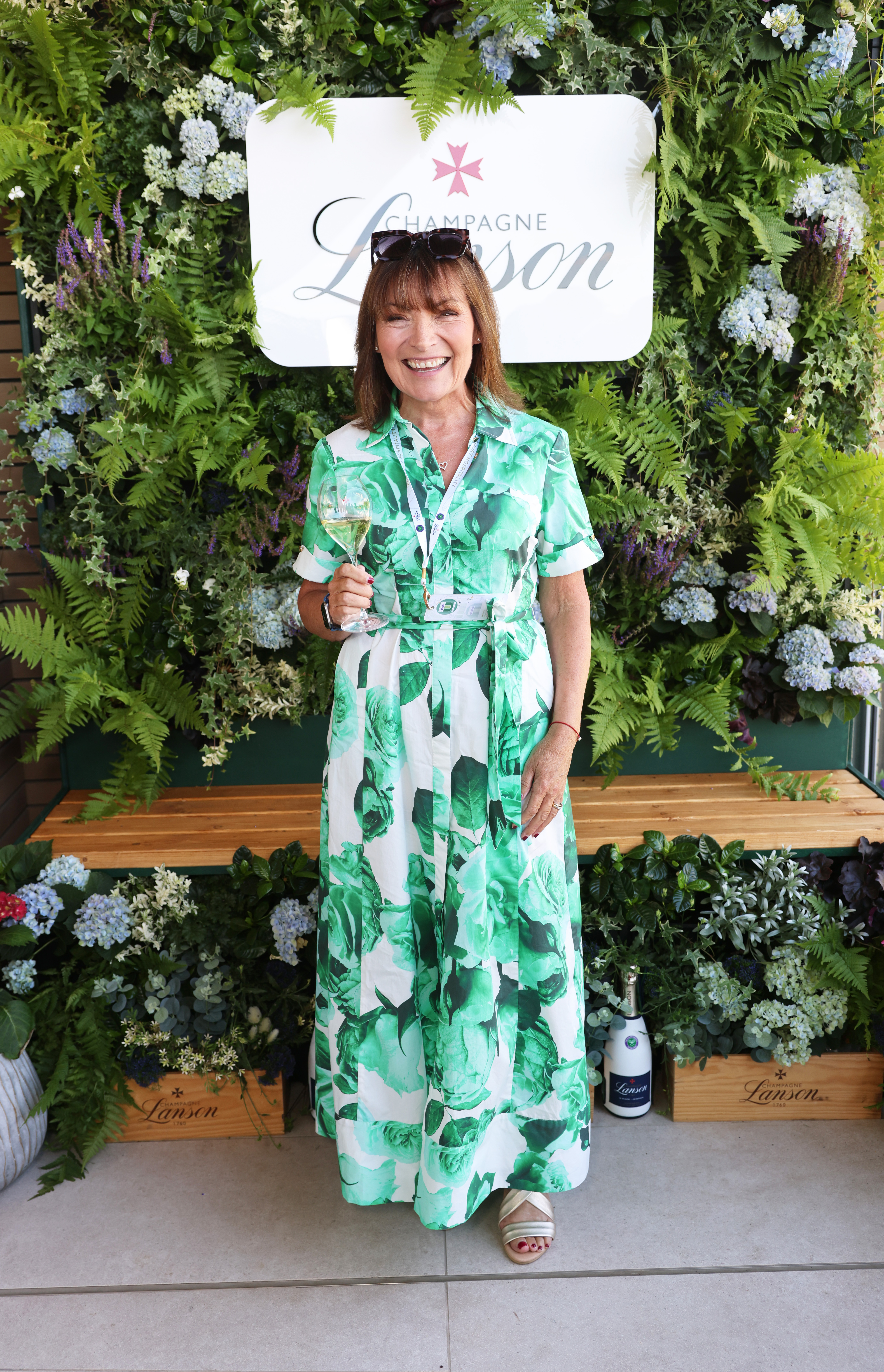 Lorraine Kelly wearing Karen Millen maxi shirt dress at day one of Wimbledon on 29 June, 2026