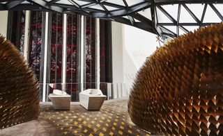 Outdoor space at Zaha Hadid Architects' Morpheus hotel, Macau, China