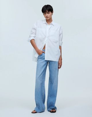 Madewell, The Oversized Straight Hem Shirt in Signature Poplin