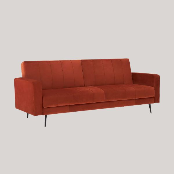 John Lewis &amp;amp; Partners, John Lewis Boutique 3 Seater Sofa Bed, Rust Velvet