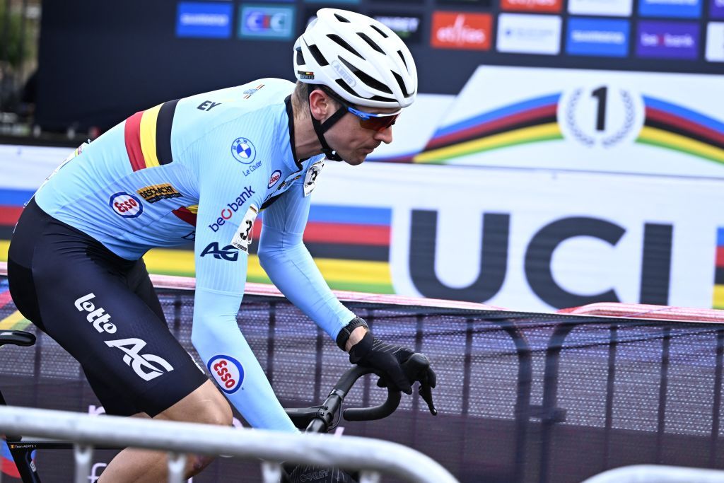 Belgian Toon Aerts pictured in action during the mixed team relay race, at the UCI Cyclocross World Championships, in Lievin, France, Friday 31 January 2025. The world championships are taking place from 31 January until 02 February.
BELGA PHOTO JASPER JACOBS (Photo by JASPER JACOBS / BELGA MAG / Belga via AFP)
