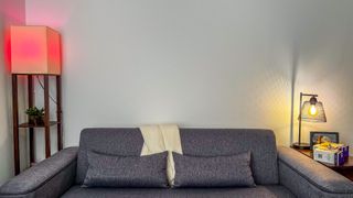 Two lamps in a room with Laser smart lights