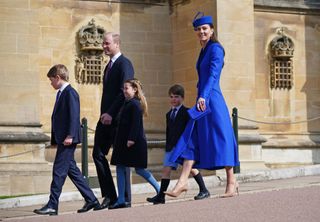 The Cambridge family all matched in hues of blue