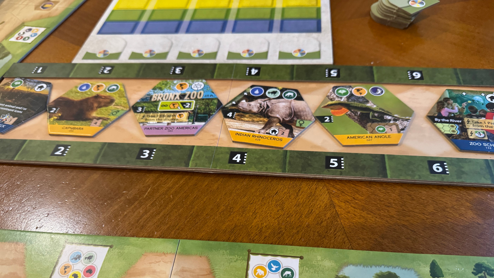 Sanctuary tiles laid out in a row on the display board