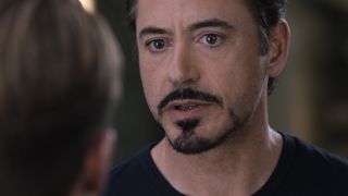 Tony arguing with Cap in The Avengers