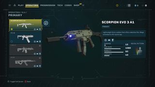 Rainbow 6 Extraction scorpion evo SMG gun