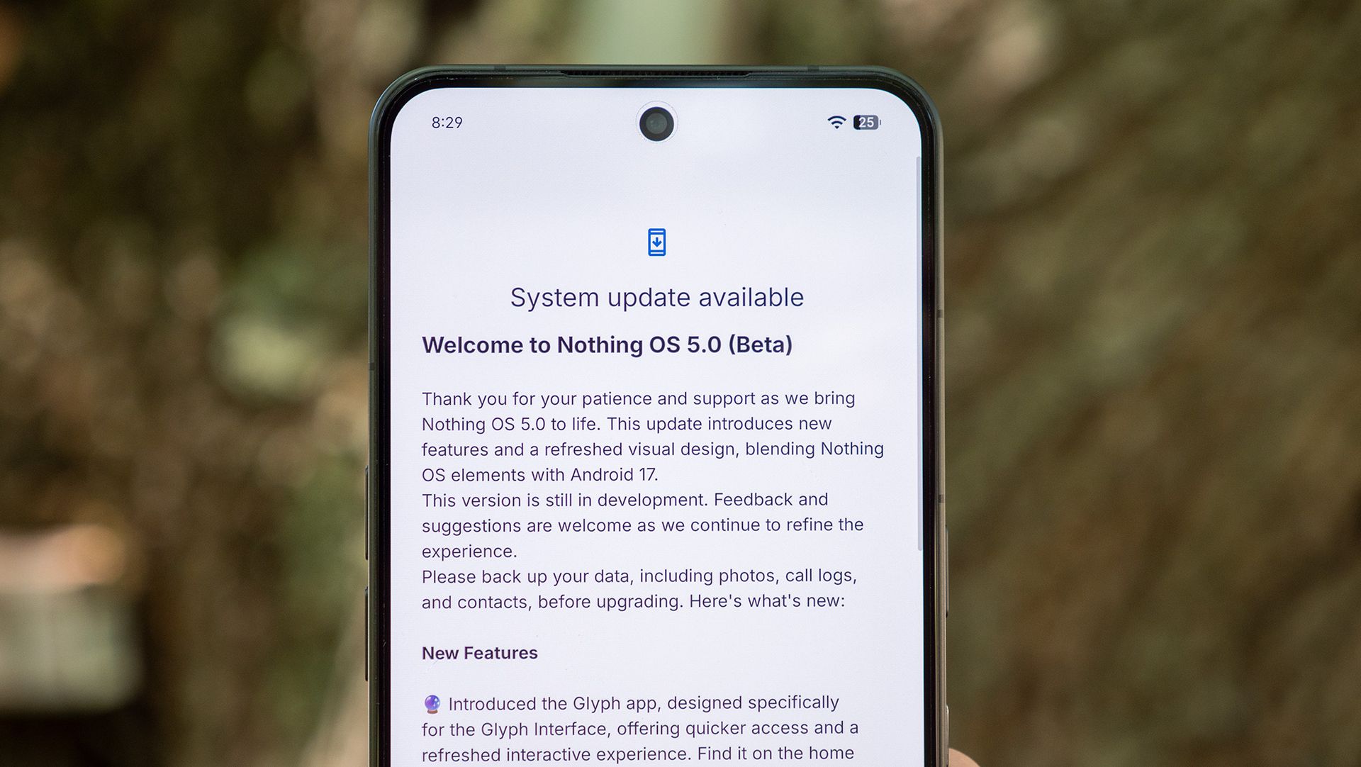 Downloading the Nothing OS 5 update on a Nothing Phone 3