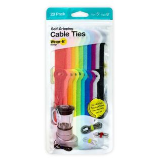 A pack of multicolored self-gripping cable ties