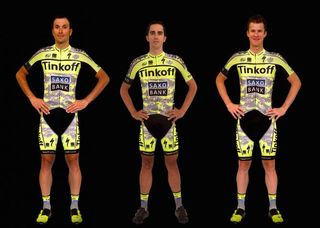 Ivan Basso, Alberto Contador and Michael Rogers strike a pose