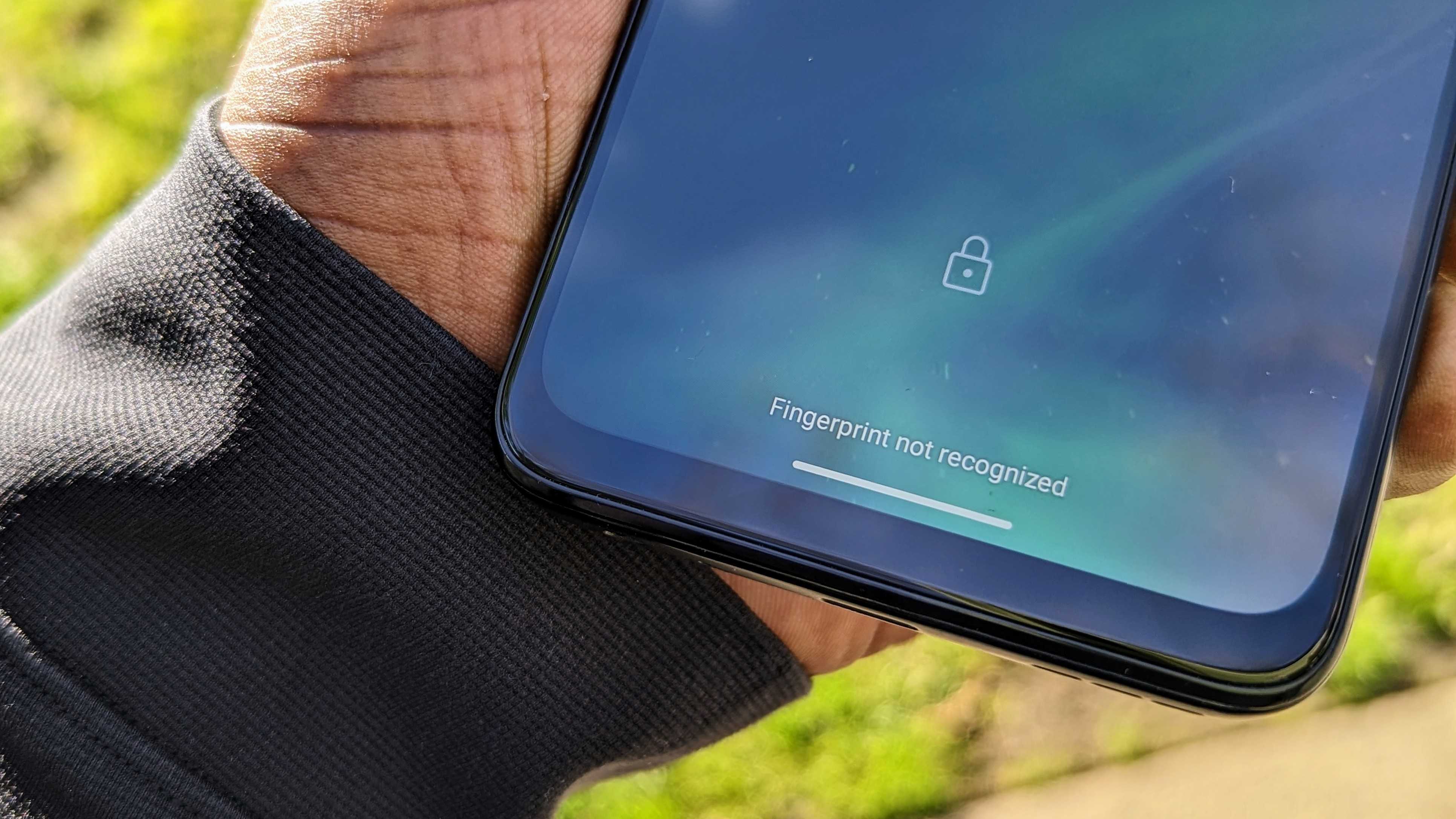 Moto G Power 5G notice of an unrecognized fingerprint