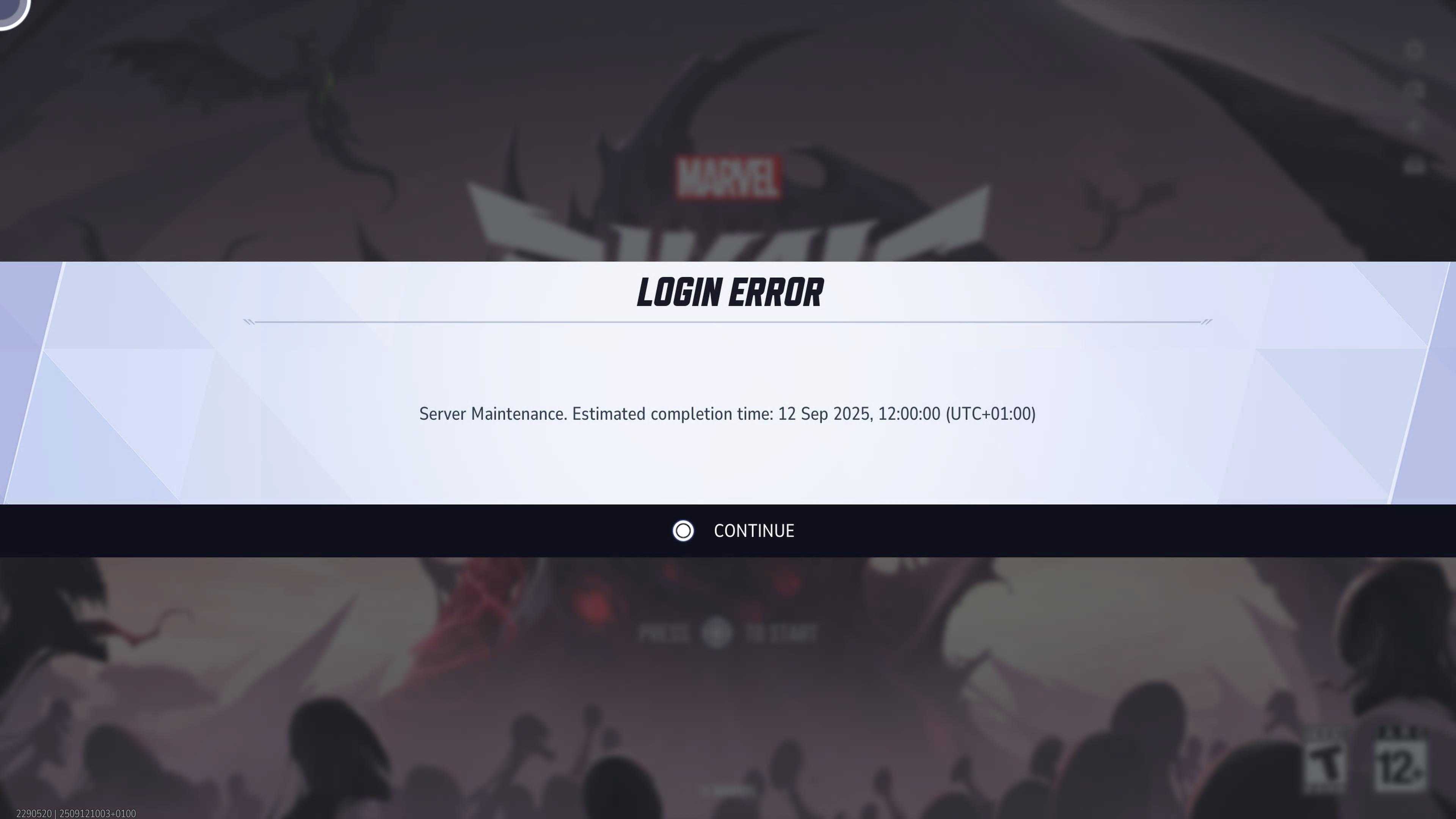 Marvel Rivals error message