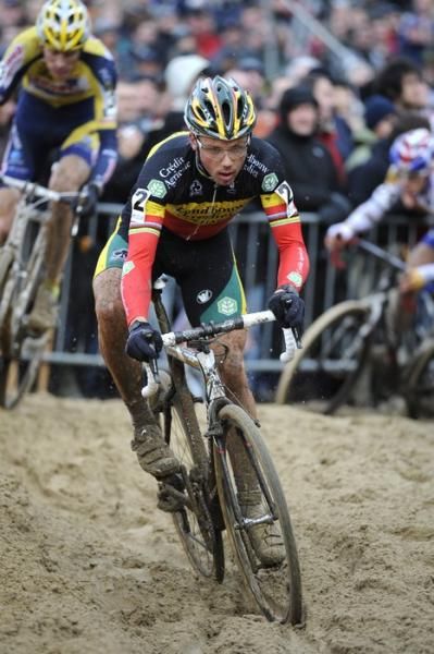 Belgian champion Sven Nys rides the sand in Koksijde
