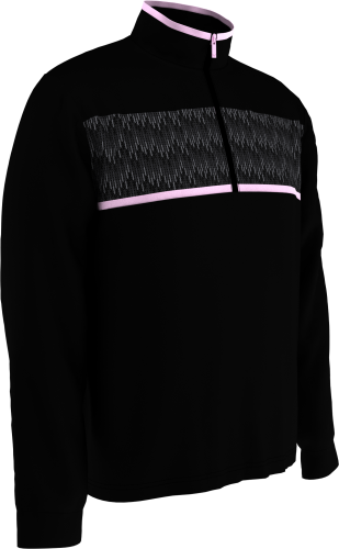 The men's Pieced Printed 1/4 Zip Pullover features subtle colour accents and Callaway's Swing Tech fabric