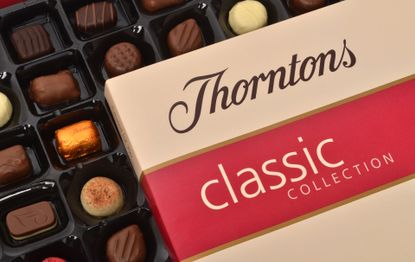 Black Friday Thorntons chocolates - open box of Thorntons chocolates