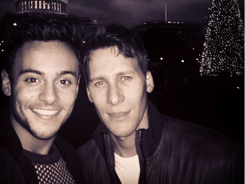 Tom Daley cosies up to Dustin Lance Black on Instagram