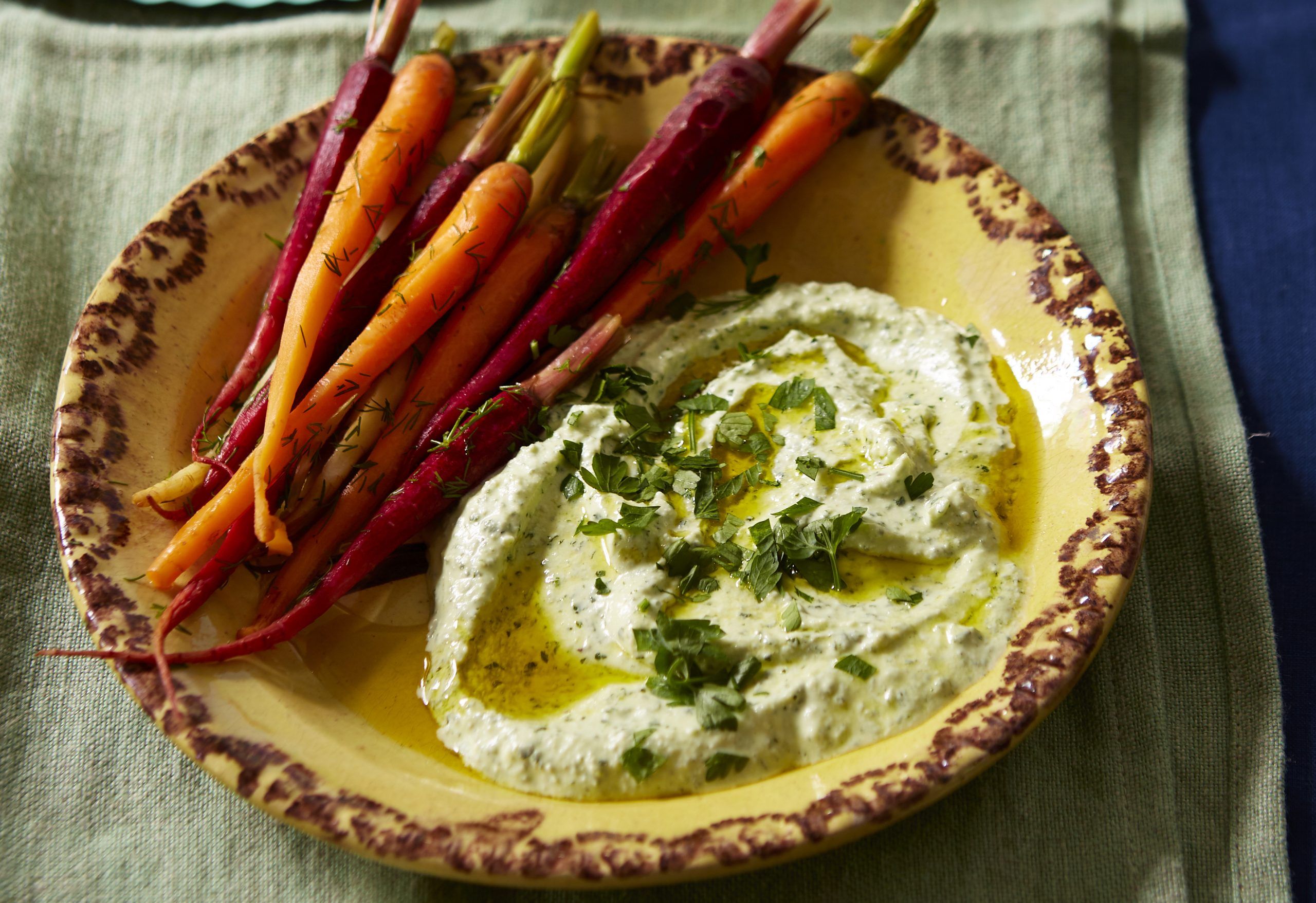 Whipped feta with pickled carrots recipe
