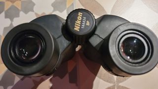 Nikon Travelite EX 8x25 close-up of eyepiece lenses