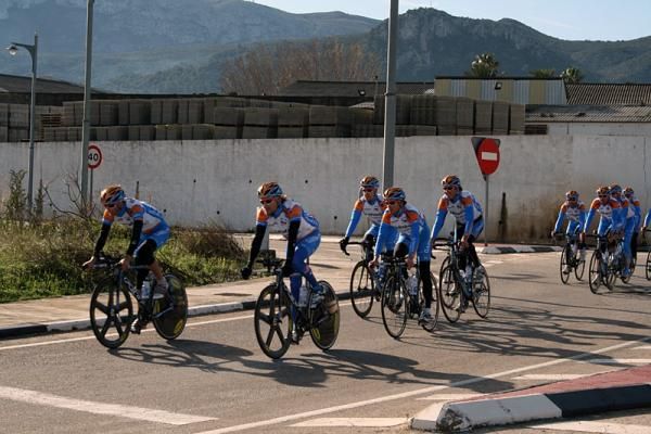 The team sets off for the its first test.