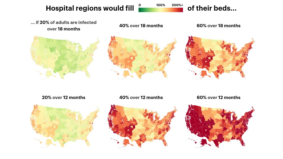 Map-based visualisations of Hospital Bed Capacity & COVID Estimates