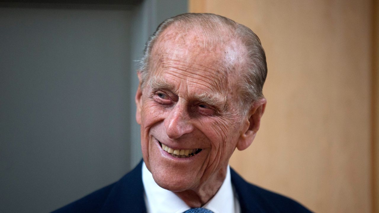 Prince Philip, Duke of Edinburgh, smiles after unveiling a plaque at the end of his visit to Richmond Adult Community College in Richmond on June 8, 2015 in London, England